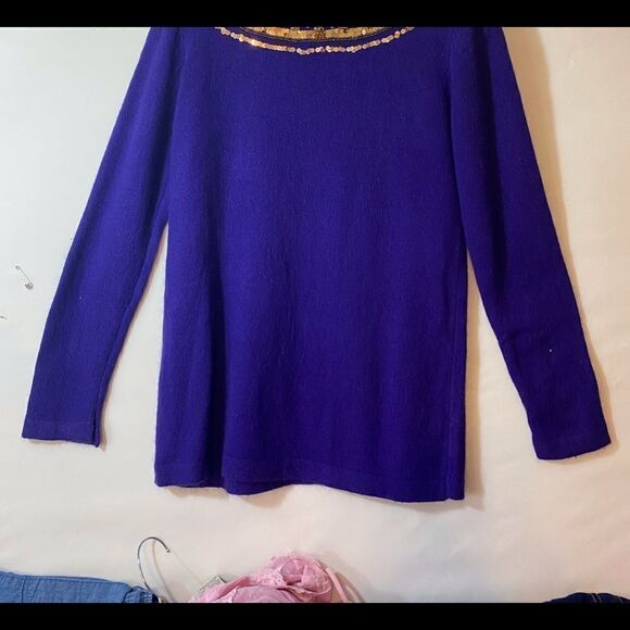 NWOT 2 pc. Silk and Angora Rabbit Very Embellished Outlander Sweater and Skirt - Picture 2 of 8